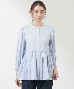 AMACA - アマカ タグ付き ブラウス シャツ ギャザー 比翼 半袖 40 ベージュ セール】 AMACA / アマカ （レディース） シャツ・ブラウス