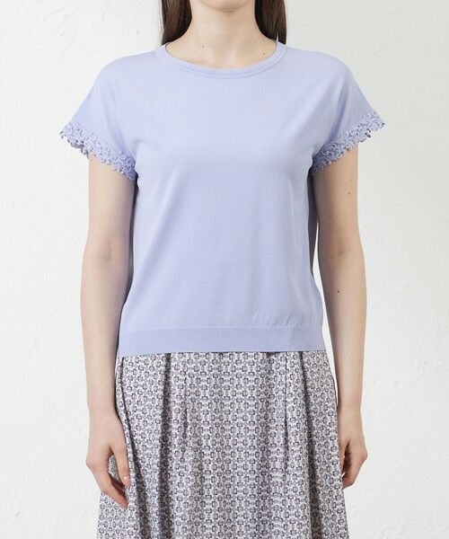 AMACA / アマカ ニット・セーター | ライトレーヨンストレッチレース付プルオーバー | 詳細6