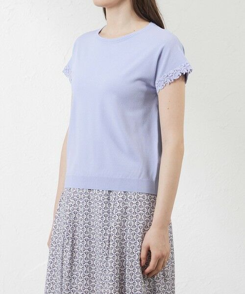 AMACA / アマカ ニット・セーター | ライトレーヨンストレッチレース付プルオーバー | 詳細7