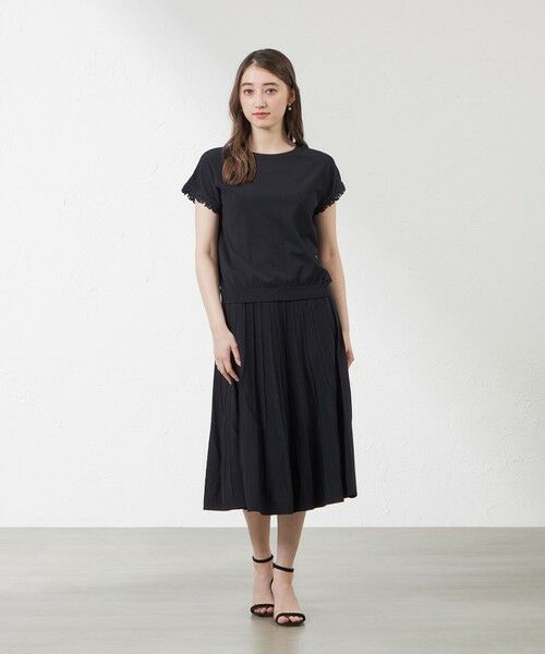 AMACA / アマカ ニット・セーター | ライトレーヨンストレッチレース付プルオーバー | 詳細3