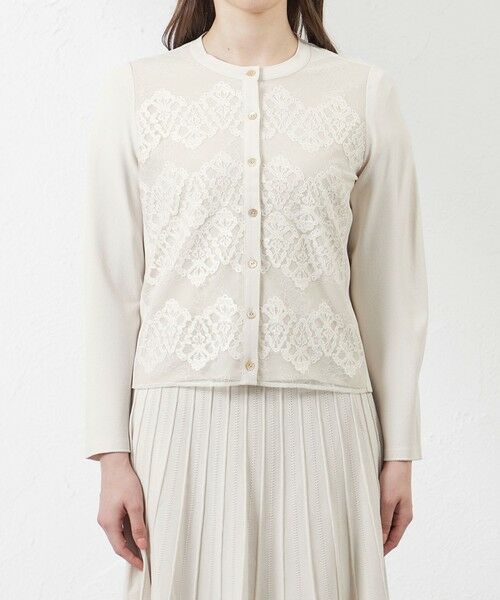 AMACA / アマカ ニット・セーター | 【Anniversary Piece】ライトレーヨンストレッチレース付ニットカーディガン | 詳細3