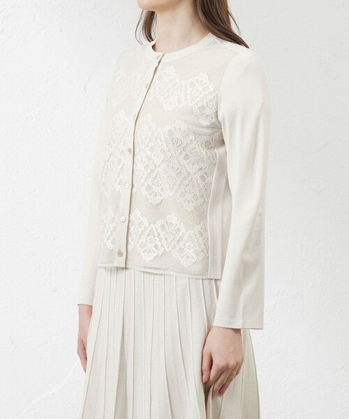 AMACA / アマカ ニット・セーター | 【Anniversary Piece】ライトレーヨンストレッチレース付ニットカーディガン | 詳細4