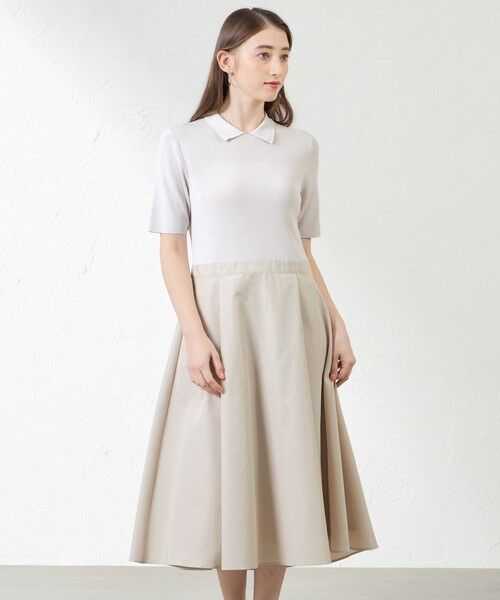 AMACA / アマカ ロング・マキシ丈ワンピース | 布帛コンビニットワンピース(ベージュ1)