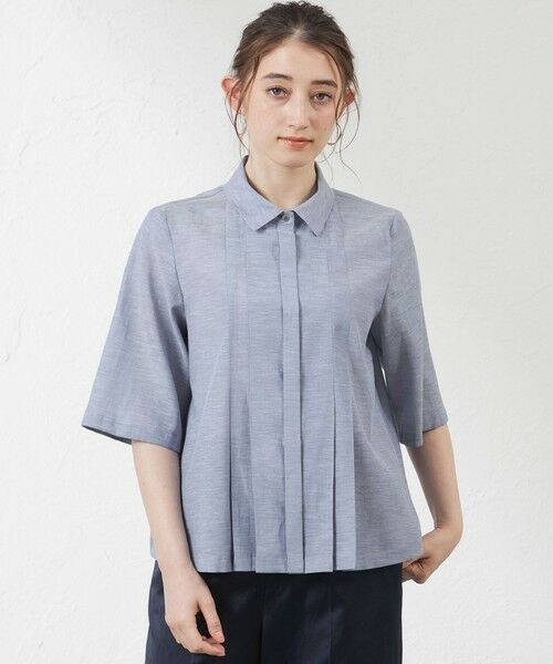 AMACA / アマカ シャツ・ブラウス | 【WEB・一部店舗限定】シルキーローンショートシャツ（ブルー5）