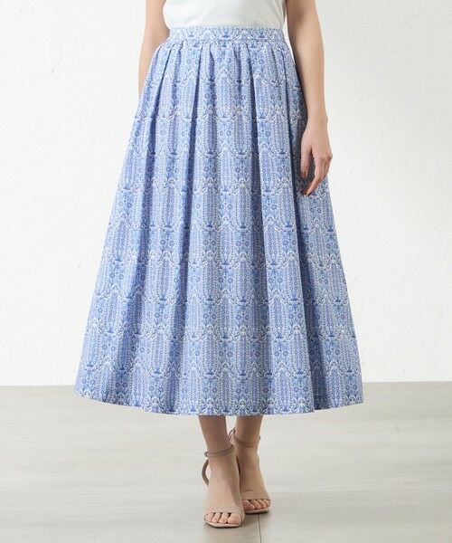 AMACA / アマカ ロング・マキシ丈スカート | リンジーガーデン タック&ギャザーディテールスカート(ブルー5)