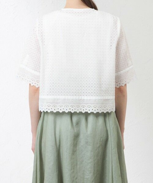 AMACA / アマカ ノーカラージャケット | 【Anniversary Piece】コットン幾何レースブルゾン | 詳細5