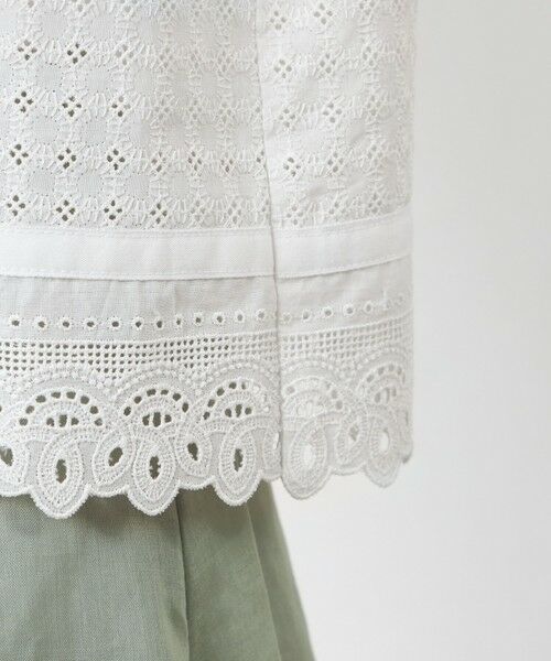 AMACA / アマカ ノーカラージャケット | 【Anniversary Piece】コットン幾何レースブルゾン | 詳細7