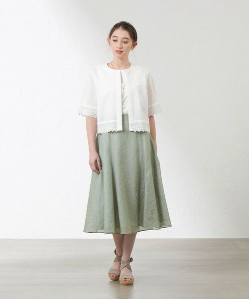 AMACA / アマカ ノーカラージャケット | 【Anniversary Piece】コットン幾何レースブルゾン | 詳細1