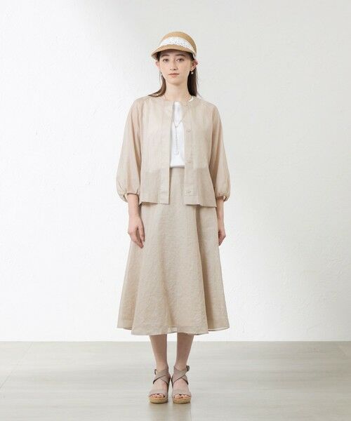 AMACA / アマカ ノーカラージャケット | ポリエステルオーガンジーブルゾン | 詳細3