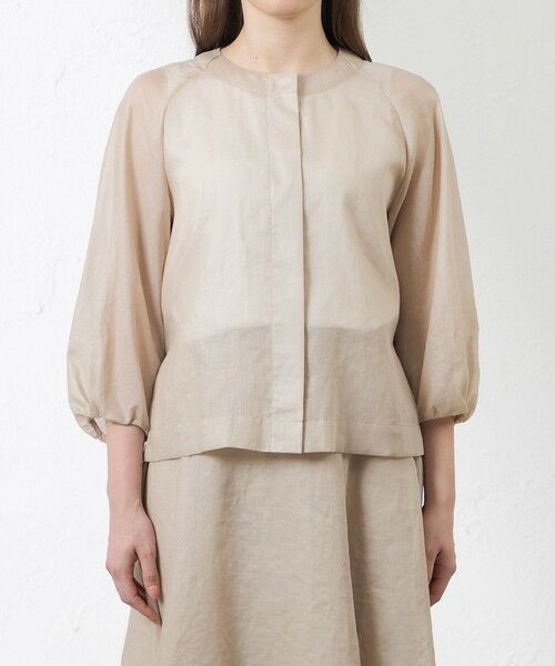 AMACA / アマカ ノーカラージャケット | ポリエステルオーガンジーブルゾン | 詳細5