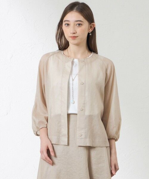 AMACA / アマカ ノーカラージャケット | ポリエステルオーガンジーブルゾン | 詳細13