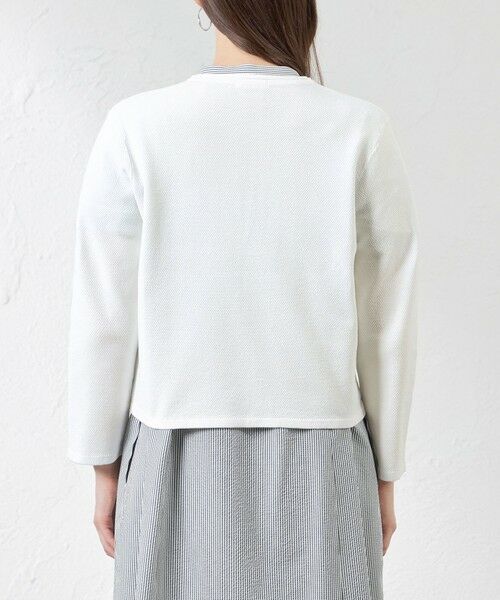 AMACA / アマカ ノーカラージャケット | ペーパーコットンニットジャケット | 詳細6