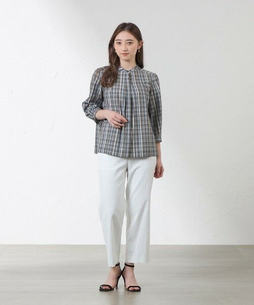 AMACA / アマカ シャツ・ブラウス | レオファインチェック　スタンドカラーシャツ | 詳細1