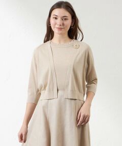 AMACA / アマカ ニット・セーター | シャイニーコットン混ラメボレロ