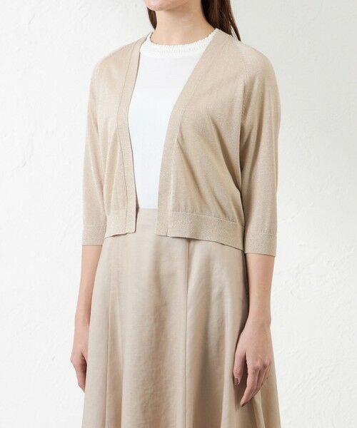 AMACA / アマカ ニット・セーター | シャイニーコットン混ラメボレロ | 詳細3