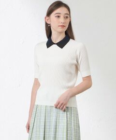 セール】 シャイニーコットン5分袖カーディガン （ニット