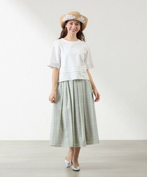 AMACA / アマカ カットソー | レース切り替え半袖Tシャツ | 詳細1