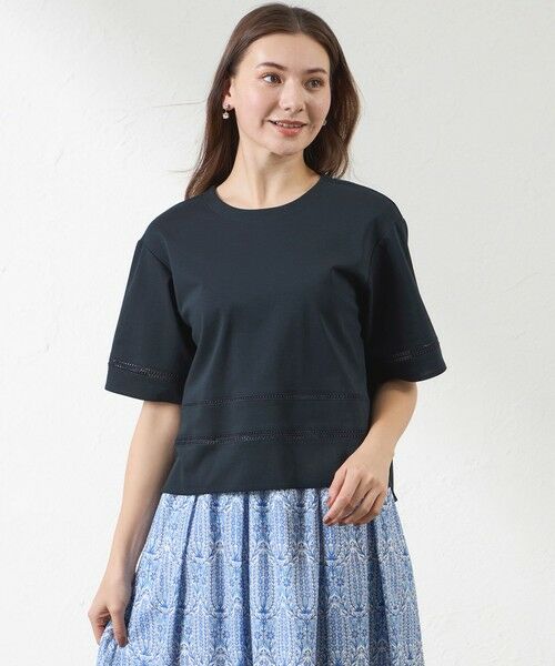セール】 レース切り替え半袖Tシャツ （カットソー）｜AMACA