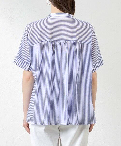 AMACA / アマカ シャツ・ブラウス | ストライプスタンドカラーブラウス | 詳細4