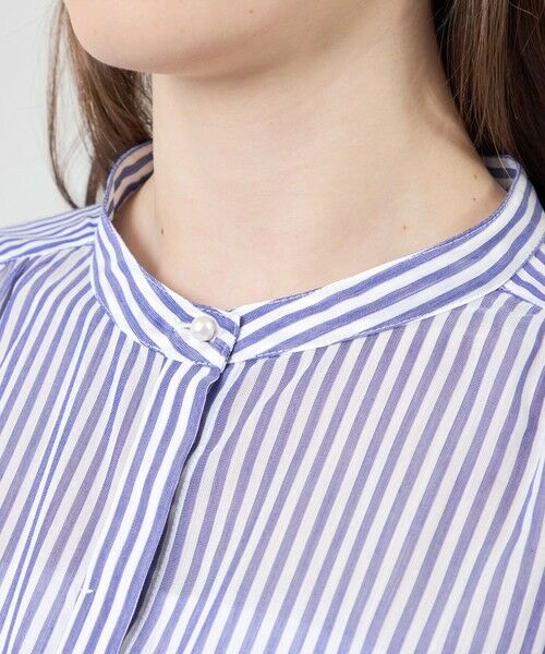 AMACA / アマカ シャツ・ブラウス | ストライプスタンドカラーブラウス | 詳細5