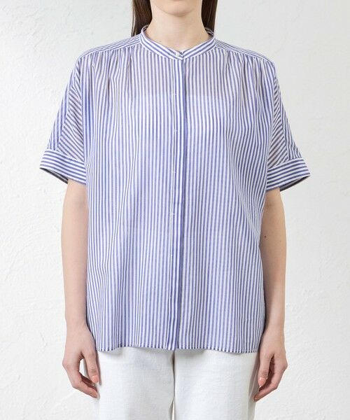 AMACA / アマカ シャツ・ブラウス | ストライプスタンドカラーブラウス | 詳細2