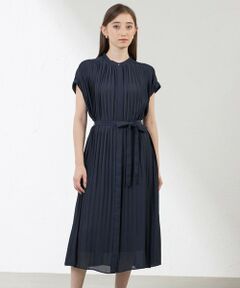 セール】 バンドカラーシャツワンピース （ロング・マキシ丈