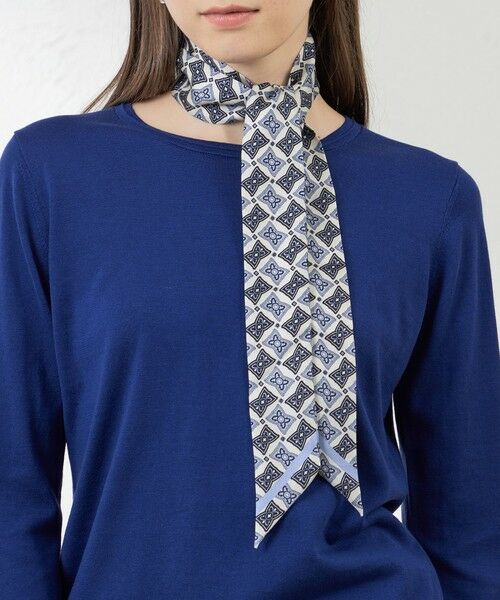 AMACA / アマカ マフラー・ショール・スヌード・ストール | 剣先リボンプリントナロースカーフ | 詳細1