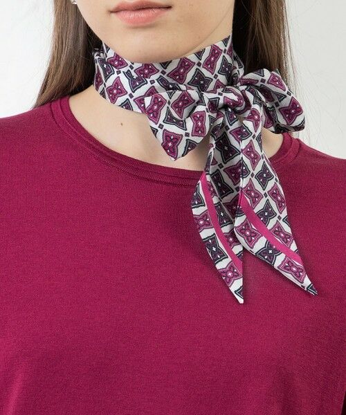AMACA / アマカ マフラー・ショール・スヌード・ストール | 剣先リボンプリントナロースカーフ | 詳細2