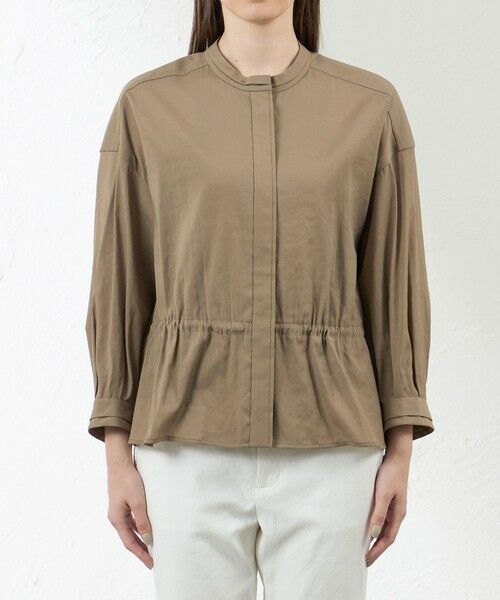 AMACA / アマカ ノーカラージャケット | ナチュラルドライオーガンジー | 詳細3