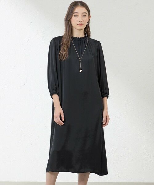 AMACA / アマカ ロング・マキシ丈ワンピース | ブライトストレッチワンピース(ネイビー3)