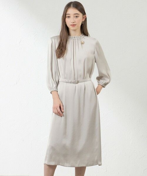 AMACA / アマカ ロング・マキシ丈ワンピース | ブライトストレッチワンピース(ベージュ1)