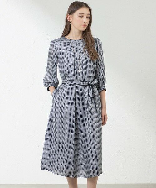 AMACA / アマカ ロング・マキシ丈ワンピース | アバカスドットプリントワンピース(グレー3)