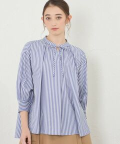 AMACA / アマカ シャツ・ブラウス | 先染めストライプギャザーブラウス