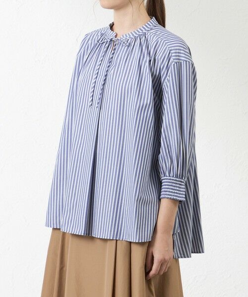 AMACA / アマカ シャツ・ブラウス | 先染めストライプギャザーブラウス | 詳細5