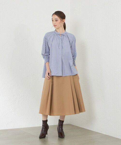 AMACA / アマカ シャツ・ブラウス | 先染めストライプギャザーブラウス | 詳細1