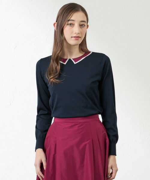 AMACA / アマカ ニット・セーター | トロンプルイユニット(ネイビー3)