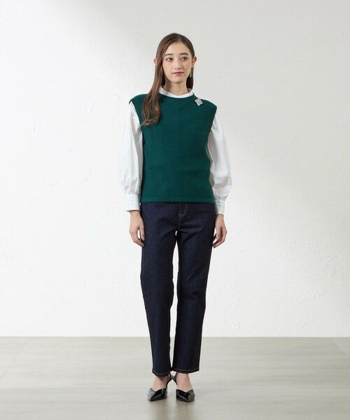 AMACA / アマカ ニット・セーター | バルキーストレッチ編み柄ベスト | 詳細4