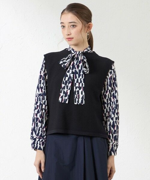 AMACA / アマカ ニット・セーター | バルキーストレッチ編み柄ベスト | 詳細1