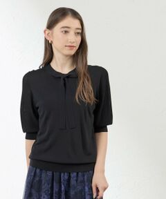セール】 シャイニーコットン5分袖カーディガン （ニット