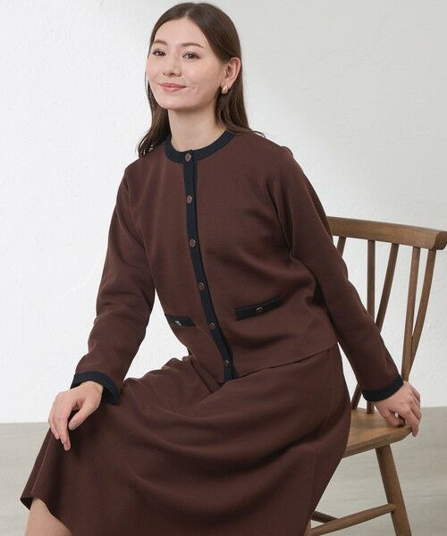 AMACA / アマカ ノーカラージャケット | 【Anniversary　Piece】光電子×ミラノリブニットジャケット | 詳細4