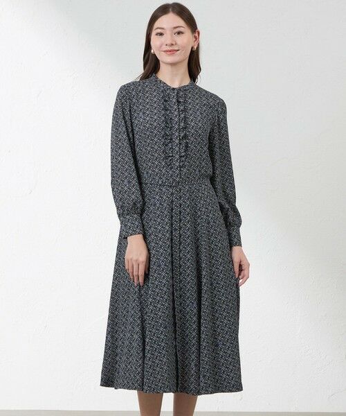 AMACA/アマカ 【Anniversary Piece】【LIBERTY】Ribbon Medallionワンピース ネイビー3 42 AMACA/アマカ 【Anniversary Piece】【LIBERTY】Ribbon Medallionワンピース ネイビー3 42