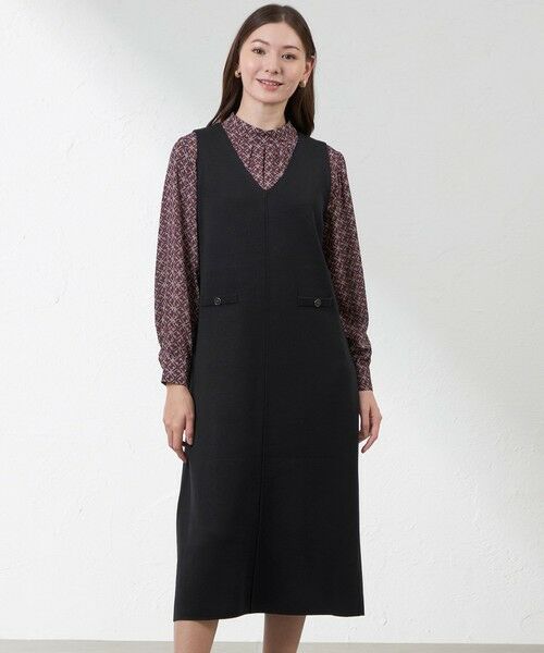 AMACA / アマカ ロング・マキシ丈ワンピース | ミラノリブジャンドレ(ネイビー3)