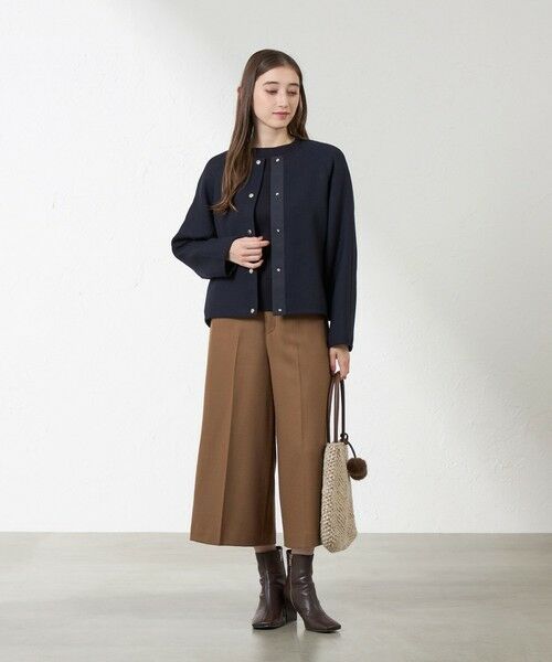 AMACA / アマカ ノーカラージャケット | 梳毛リバーノーカラーショートコート | 詳細3