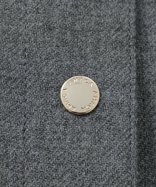 AMACA / アマカ ノーカラージャケット | 梳毛リバーノーカラーショートコート | 詳細9