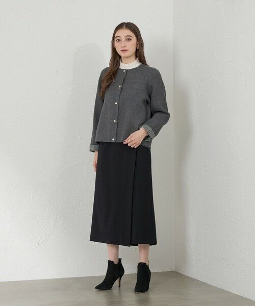 AMACA / アマカ ノーカラージャケット | 梳毛リバーノーカラーショートコート | 詳細2