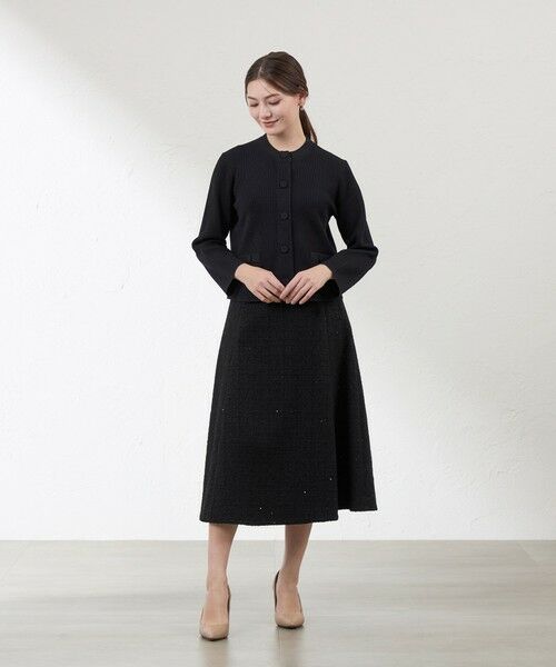 AMACA / アマカ ノーカラージャケット | 【ATELIER COLLECTION】 シャインレーヨンニットジャケット | 詳細3