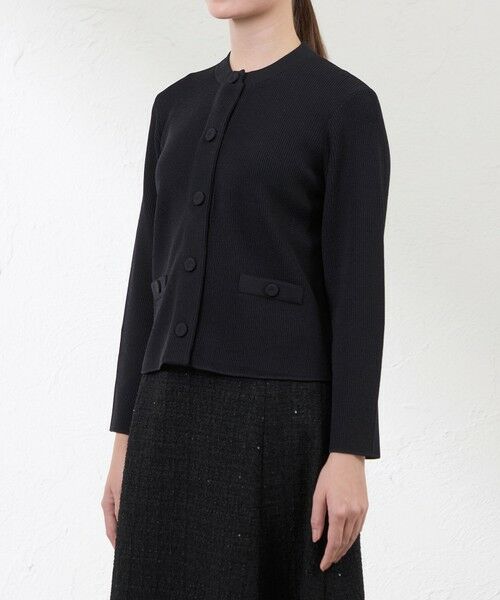 AMACA / アマカ ノーカラージャケット | 【ATELIER COLLECTION】 シャインレーヨンニットジャケット | 詳細5