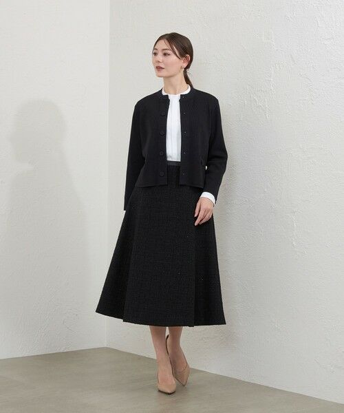 AMACA / アマカ ノーカラージャケット | 【ATELIER COLLECTION】 シャインレーヨンニットジャケット | 詳細2