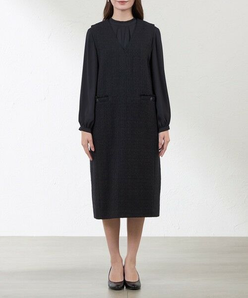 AMACA / アマカ ロング・マキシ丈ワンピース | 【Anniversary　Piece】【尾州素材】ツイードジャンパードレス | 詳細3