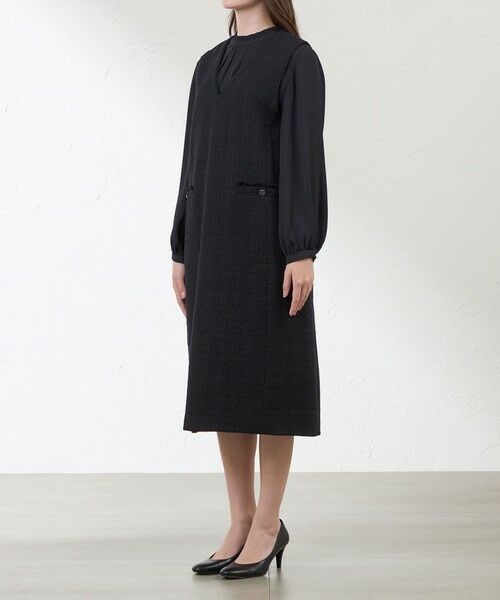 AMACA / アマカ ロング・マキシ丈ワンピース | 【Anniversary　Piece】【尾州素材】ツイードジャンパードレス | 詳細4
